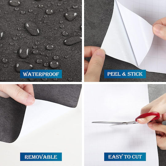 Self-Adhesive Black Vinyl Wall Wallpaper 600x40cm Washable