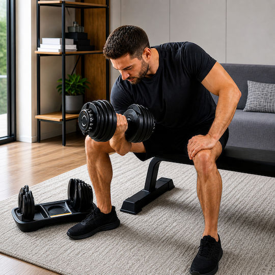 MotivationPro Dumbbell 1x 24kg Adjustable with Stand
