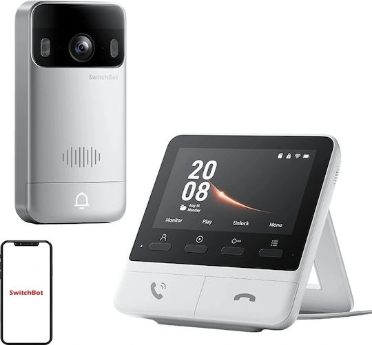 Switchbot Wi-Fi Video Intercom Set Compatible with Alexa White