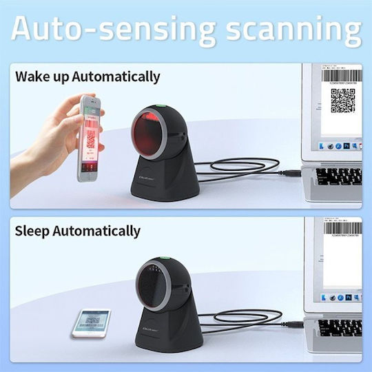 Qoltec Handheld-Scanner Verkabelt mit Lesbarkeit von 1D Barcodes