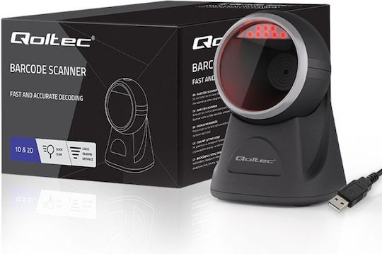 Qoltec Handheld-Scanner Verkabelt mit Lesbarkeit von 1D Barcodes