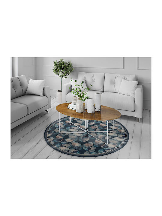 Tulup Rundes Küchenmatte Schwarz 50cm