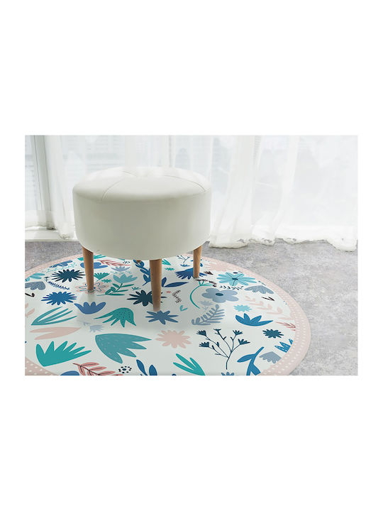 Tulup Covoraș Rotund de Bucătărie Flori de Câmp 60cm