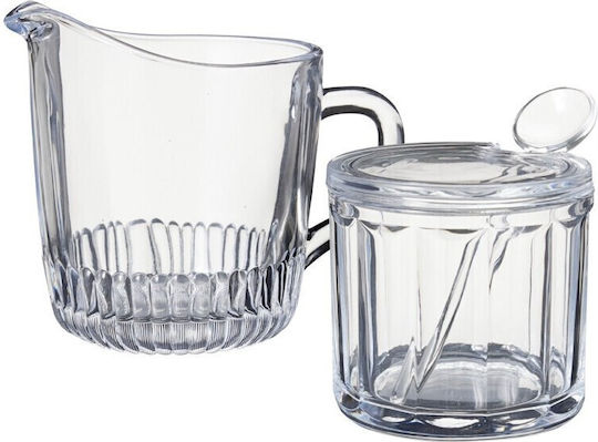 Set Cană pentru lapte & Zaharniță de Servire Sticlă Transparent 2buc