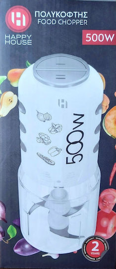 Happy House Πολυκόπτης Multi 500W με Δοχείο 500ml Λευκός