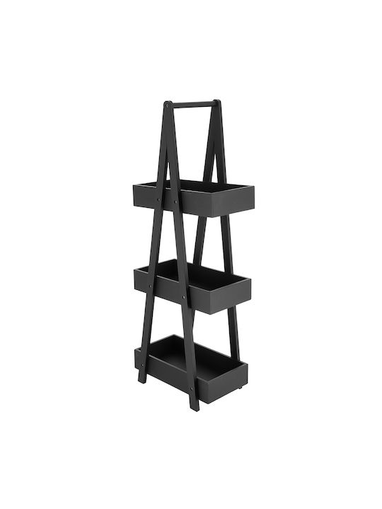 Bibliotecă Negru 30x19x81cm