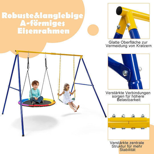 Costway Double Nest Metal Swing Pink