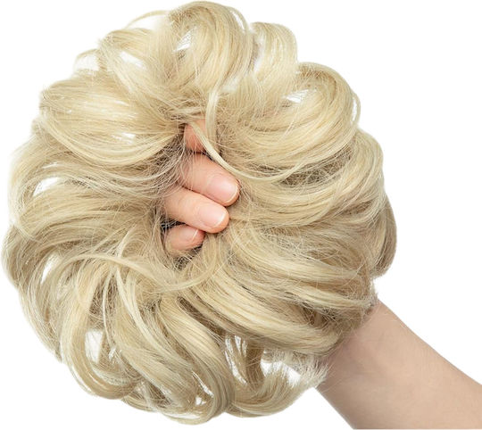 Synthetic Hair Synthetic Clip-in Bun Ponytail Wavy Light Blonde