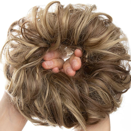 Synthetic Hair Synthetic Clip-in Bun Ponytail Wavy Brown Blonde