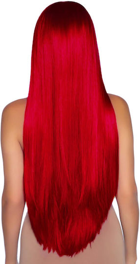 Leg Avenue Long Straight Center Part Wig Red