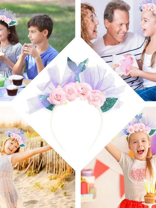 Kinder Stirnband Haarspange Meerjungfrau Rosa