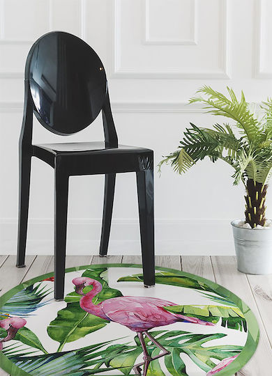 Tulup Round Kitchen Mat Waterproof Flamingo 140cm