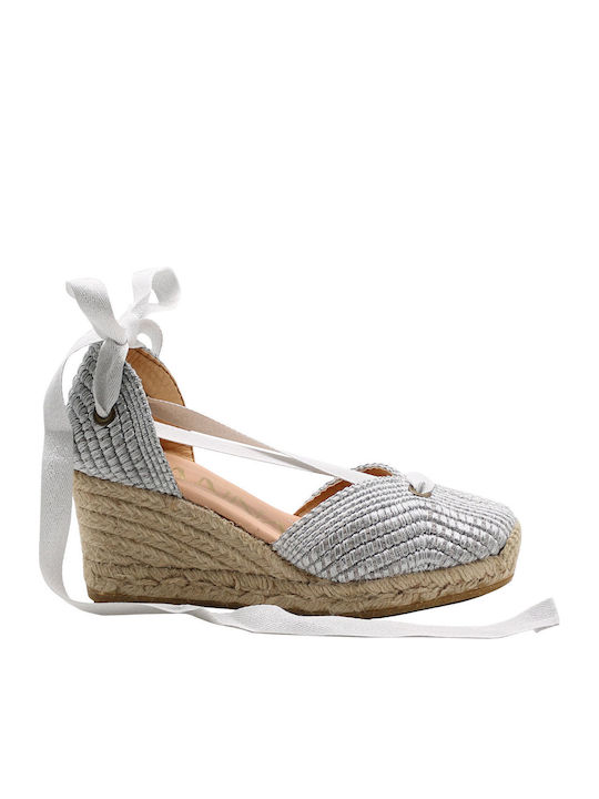Sommer Damenplattformen Im Stil Espadrilles Silber