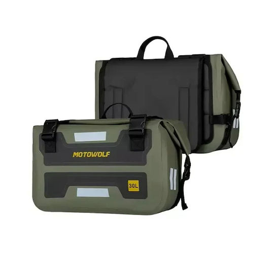 Waterproof Motorcycle Side Travel Bags Straps Racks or Tail 2pcs 30l + 30l Motowolf Mdl0720-b Black