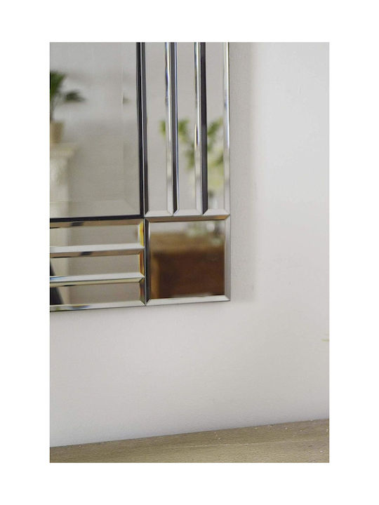 SteweHome Огледало За Стена Със Сребриста Дървена Рамка 75x42см