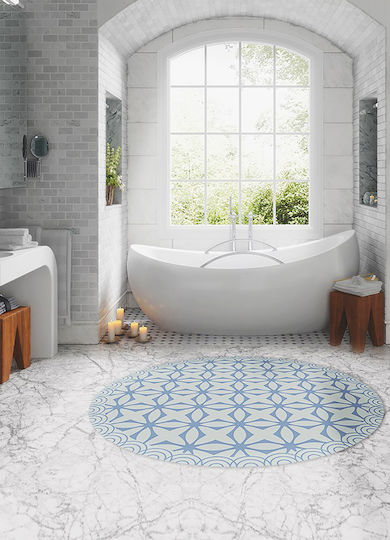 Tulup Round Kitchen Mat Waterproof Geometric Stars 150cm