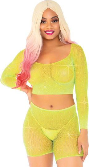 Leg Avenue Crop Top & Biker Shorts Os