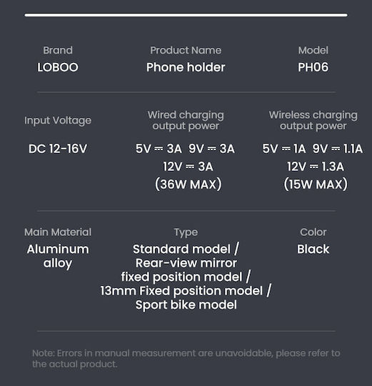 Loboo Ph06 Поставка За Телефон 13mm Магнитна Антишокова Система