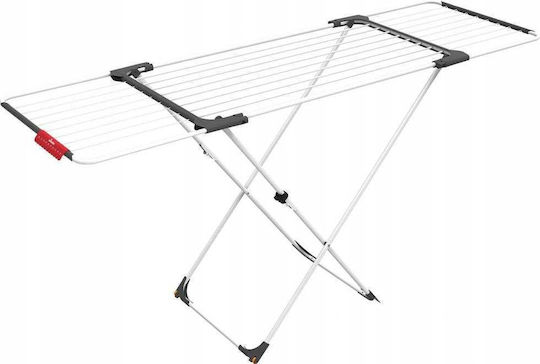 Vileda Surprise Folding Floor Clothes Drying Rack for Balcony Stainless Steel with Wheels
