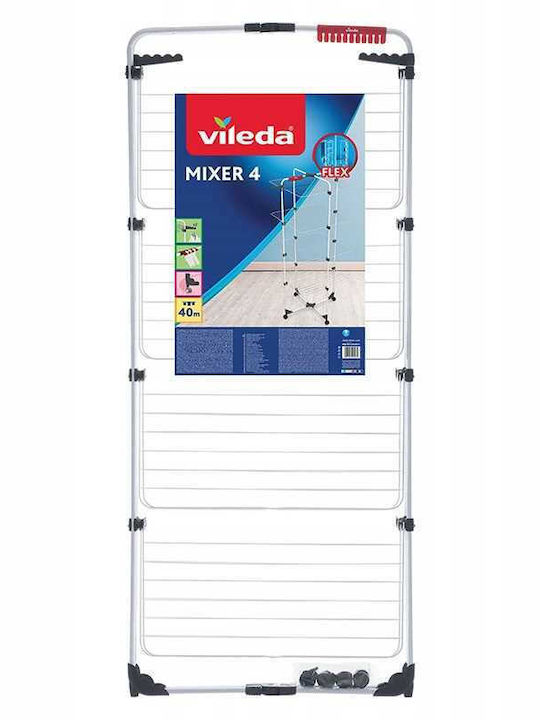 Vileda Vileda Mixer 4 Klappbarer Boden-Kleiderständer aus Rostfreiem Stahl
