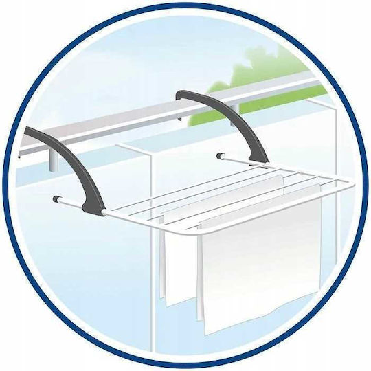 Vileda Express Folding Hanging Clothes Drying Rack for Balcony Stainless Steel