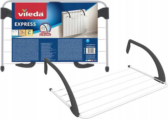 Vileda Express Folding Hanging Clothes Drying Rack for Balcony Stainless Steel