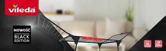 Vileda King Folding Floor Clothes Drying Rack with Wings Stainless Steel with Wheels