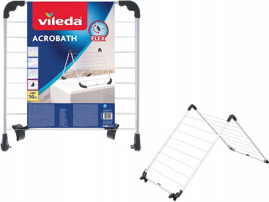 Vileda Acrobath Сгъваем Сушилник Подов Неръждаем с Дължина на сушене 10m
