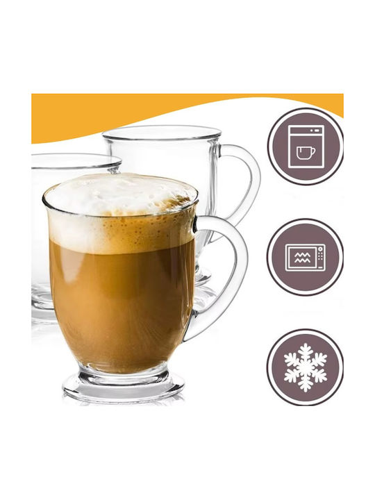 Glas Transparent Tasse 450ml 6 Stück