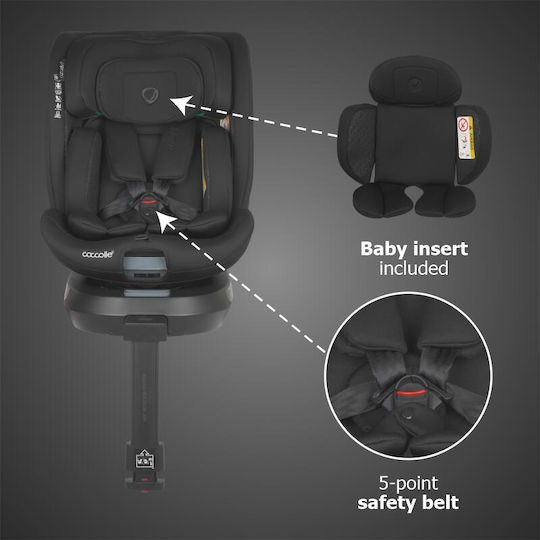 Coccolle Ario Καθισματάκι Αυτοκινήτου i-Size με Isofix Midnight Black
