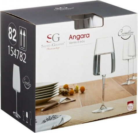 Secret de Gourmet Angara Set of Glasses for White Wine Made of Glass Goblets 510ml 6 Pieces