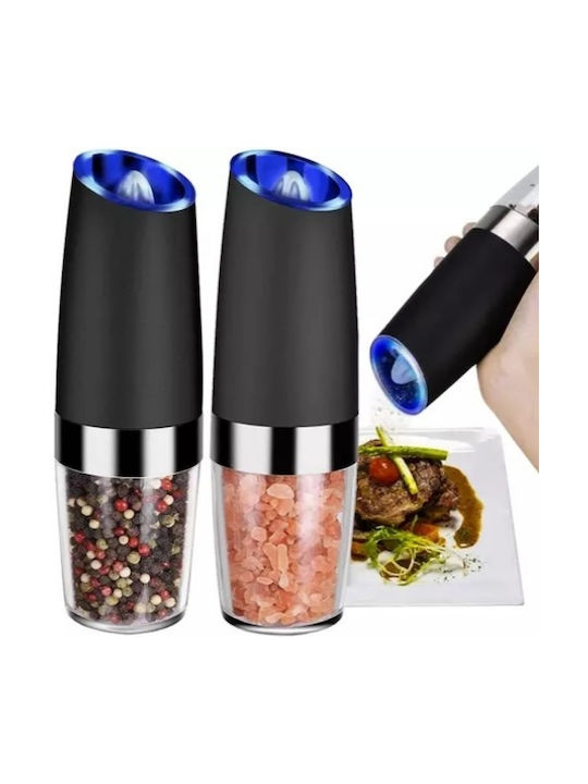 Set Rasnițe Electrice Pentru Condimente Inox În Culoare Neagră 13.3cm 2 Bucăți