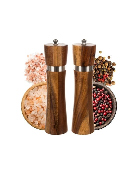Set Rasnițe Manuale Pentru Condimente Ceramice Maro 21cm 2 Bucăți