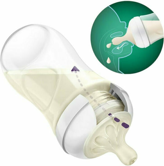 Philips Set Biberoane din Sticlă Natural Natural Anti-colici cu Tetină din Silicon Albe 240ml 2 Bucăți