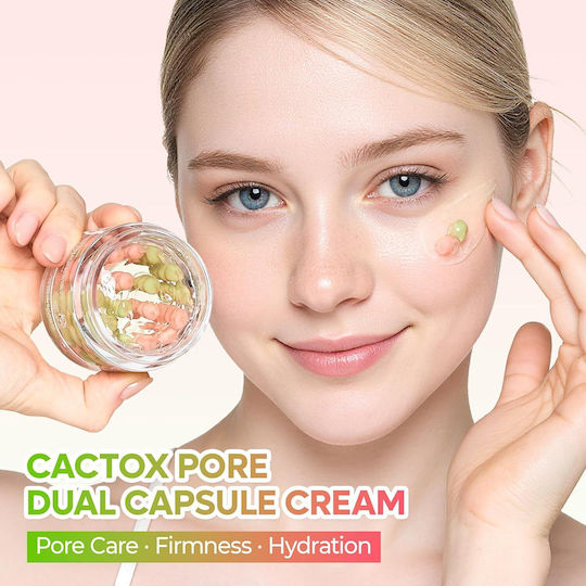 Dr. Melaxin Cactox Pore Relief Dual Capsule Κρέμα Προσώπου για Ενυδάτωση, Σύσφιξη & Ατέλειες με Κολλαγόνο 65gr