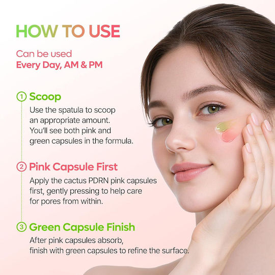 Dr. Melaxin Cactox Pore Relief Dual Capsule Κρέμα Προσώπου για Ενυδάτωση, Σύσφιξη & Ατέλειες με Κολλαγόνο 65gr