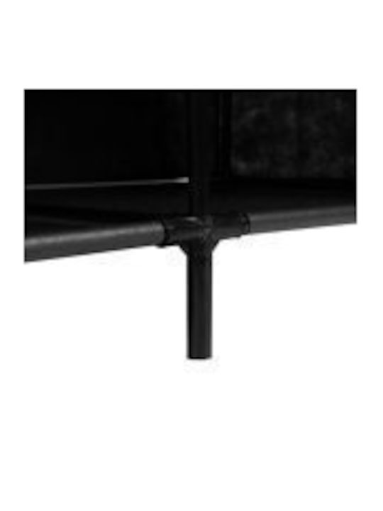 Dulap Din Material Cu Fermoar Și Rafturi În Culoare Neagră 170x42x170cm