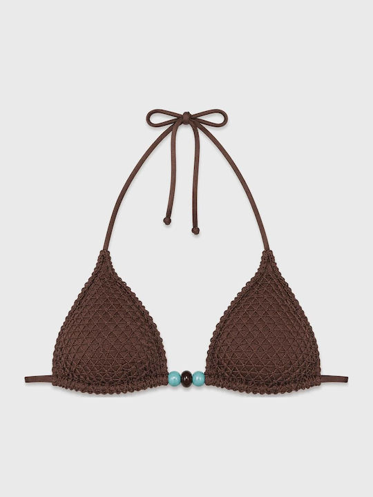 Bikini Τριγωνάκι B Cup με Ενίσχυση Καφέ