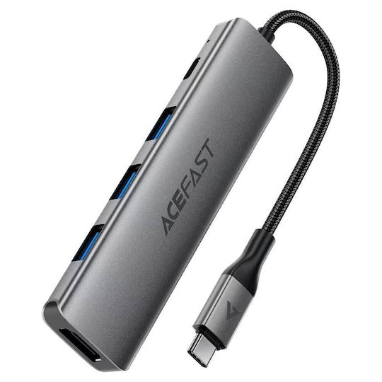 Acefast USB-C Dockingstation mit HDMI 4K PowerDelivery (PD) Grau (KF-6974316285915)