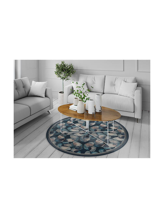 Tulup Χαλί Στρογγυλό Μαύρο Φ120cm