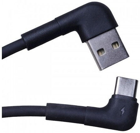 Maxlife Mxuc-09 Angle (90°) USB 2.0 Cable USB-C male - USB-A 15W Μαύρο 1m