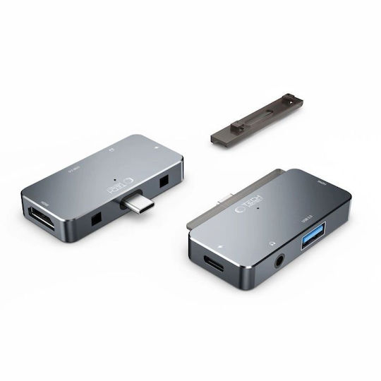 Tech-Protect V6 USB-C Docking Station με 4K PD Γκρι