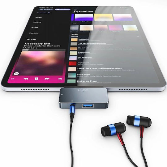 Tech-Protect V6 USB-C Docking Station με 4K PD Γκρι