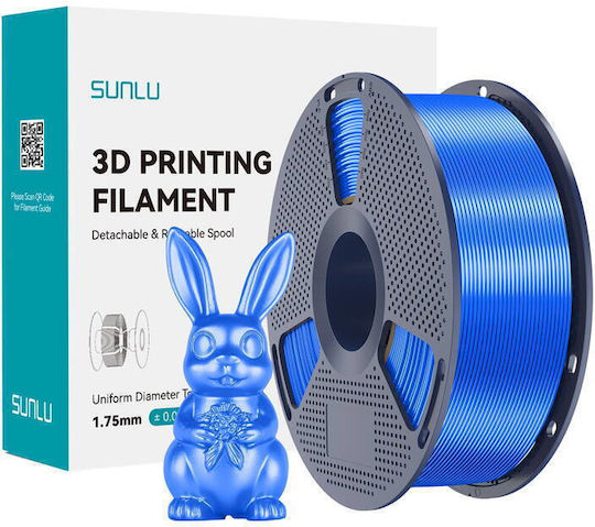 Sunlu Silk PLA+ 3D Printer Filament 1.75mm Μπλε 1kg 1τμχ (Spool)