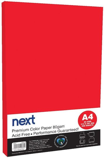 Next Hârtie de Imprimare A4 80gr/m² 1x500 foi Roșu 14800-0298-2