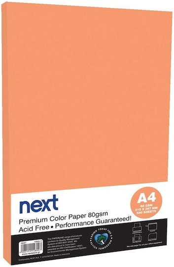 Next Fotocopie Întunecat Hârtie de Imprimare A4 80gr/m² 1x500 foi Portocaliu