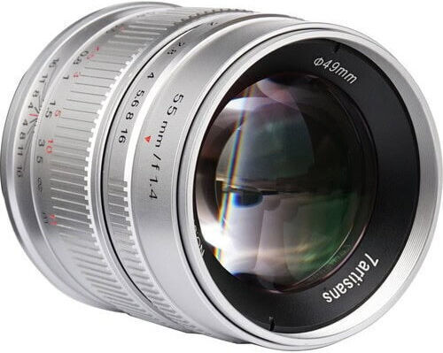 7artisans Crop Camera Lens Photoelectric 55mm f/1.4 Fixed for Micro Four Thirds (MFT) Mount Silver