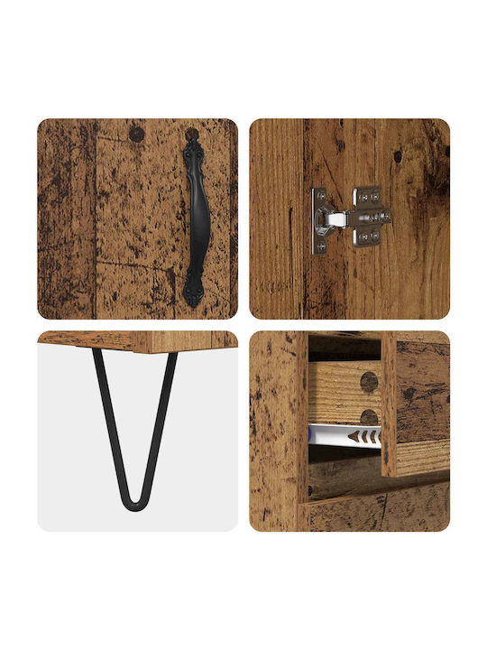 Holz Sideboard mit Schubladen Alt Holz 69.5x34x90cm
