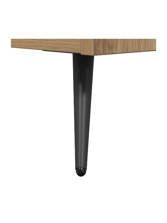 vidaXL Sideboard aus Holz & Metall mit Schubladen Eiche 69,5x34x90cm