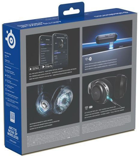 SteelSeries Arctis Nova 3P Wireless Over Ear Gaming Headset with Bluetooth / USB Connectivity for Nintendo Switch / Nintendo Switch 2 / PC / PS4 / PS5